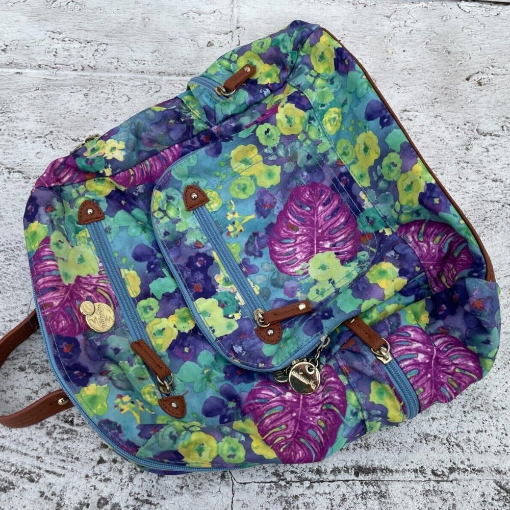 Mimosa Women Backpack Multi color Floral Print Mini Bag Read descr